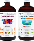 Liquidhealth Optimum Joint Glucosamine Chondroitin Supplement & Daily Multi Mineral Liquid Multivitamin Bundle for Men & Women - Sea Trace Minerals Bone & Joint Health Immune Support Vegan Non-GMO