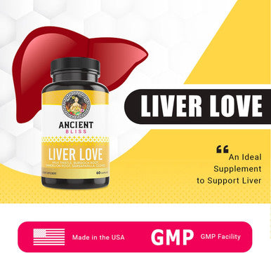 Ancient Bliss Liver Love - Natural Milk Thistle Liver Detox And Liver Health Cleanse Supplement - Support Healthy Liver In Men And Women - 60 Capsules - With Burdock, Dandelion, Cloves, And More