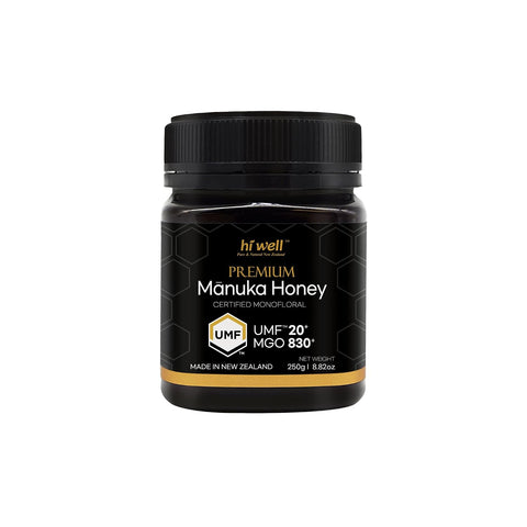Hi Well Premium New Zealand 100% Manuka Honey | Monofloral Pure Raw Honey | UMF Certified | 8.82Oz(250g) Jar (UMF 10+)