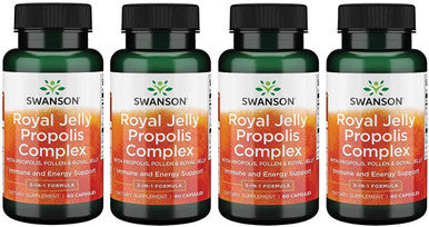 Swanson Royal Jelly Propolis Complex 60 Capsules (4 Pack)