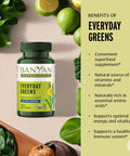 Banyan Botanicals Everyday Greens Organic Superfood Tablets Natural Source Of Vitamins, Minerals & Antioxidants Supports Optimal Energy & Health* 90 Tablets Non-Gmo Sustainably Sourced Vegan