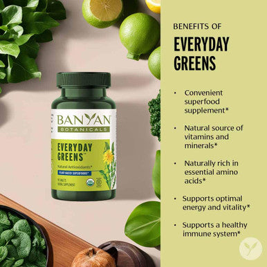 Banyan Botanicals Everyday Greens Organic Superfood Tablets Natural Source Of Vitamins, Minerals & Antioxidants Supports Optimal Energy & Health* 90 Tablets Non-Gmo Sustainably Sourced Vegan