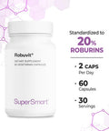 Supersmart Robuvit 200 mg Per Day French Oak Wood Extract for Stress Emotional Wellness Antioxidant Supplement Helps Fight Fatigue NonGMO Gluten Free 60 Vegetarian Capsules
