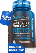 Herbtonics Apple Cider Vinegar + Keto BHB Capsules | GLP-1 Support for Appetite, Cravings & Weight Management | Metabolism Support with Satiety Support | 60 Capsules - 1 Month Supply