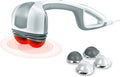 Homedics Back Massager - Heated Automatic Percussion Back, Body And Neck Massager With Duel Pivoting Heads, Interchangeable Nodes, For Shoulders, Legs And Feet, White