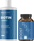 Biotin Vitamins And Shampoo For Thinning Hair - Sulfate Volumizing Shampoo For Women And Men With Keratin Rosemary And Tea Tree Essential Oil - Biotin Vitamins For Hair Skin And Nail Growth