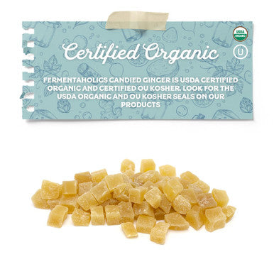 Fermentaholics Usda Organic Dried Candied Ginger 7 Oz - Perfect For Secondary Fermentation & Kombucha Flavoring
