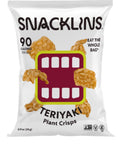 SNACKLINS Plant Based Crisps SEA SALT & VINEGAR - Gluten Free, Grain Free, 100% Kosher, Vegan Healthy Snacks, Crunchy Puffed Snack, Only 100 Calories Per Bag - .9oz (Case of 12)