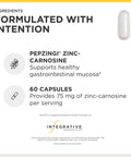 Integrative Therapeutics ZincCarnosine Digestive and Gut Health Support* GI Tract Support* Supports Immune Health* EasytoSwallow Vegan GlutenFree and DairyFree 60 Capsules (60 Servings)