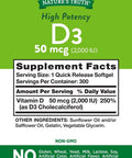 Nature's Truth Vitamin D3, 2,000 IU, Bonus, 250+50 Count