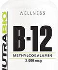 Nutrabio Methyl B12 Vitamin Supplement 2000Mcg Promotes Cellular Health And Wellness 90 Vegetable Capsules
