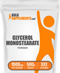 Bulksupplements.Com Glycerol Monostearate Powder - Glycerol Powder For Endurance & Hydration - Food Grade, Gluten Free - 1500Mg Per Serving, 333 Servings (500 Grams - 1.1 Lbs)