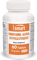 Supersmart Ornithine Alpha Ketoglutarate OKG 10 g Per Day Amino Acids May Improve Muscle Mass NonGMO 60 Tablets