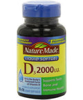Nature Made Vitamin D3 2 000 I.U. Liquid Softgels 250 Ea (Pack Of 3)