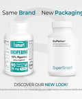 Supersmart Bioperine 30 mg Per Day Natural Black Pepper Extract 95 Piperine Help Increase Digestive Enzymes Gut Flora NonGMO Gluten Free 90 Vegetarian Capsules