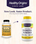Healthy Origins, Inositol Powder, 600mg, 227g Vegan Powder, Lab Tested, Vitamin B8, Gluten , Soy , Vegetarian