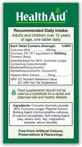 HealthAid Curcumin 3 Vegan Tablets - Pack of 30