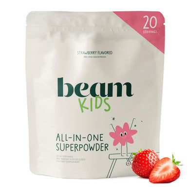 Beam Kids Multivitamin Powder Kids Vitamins with Greens Probiotic & Prebiotic Immune Support for Children & Toddlers No Artificial Sweeteners for Picky Eaters 20 Servings Strawberry Flavor