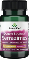 Swanson Optimum Potency Serrazimes 40000 Units 40000 Units 60 Veg Capsules Enzyme