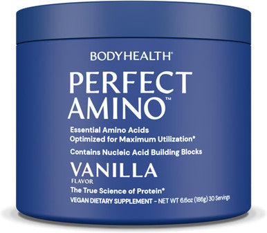 BodyHealth PerfectAmino Powder - BCAA and EAA Powder for Pre and Post Workout - Amino Acid Energy Drink for Men and Women to Support Lean Muscle and Recovery