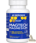 NATURAL STACKS MagTech Magnesium Complex for Women & Men - 3 Forms of Magnesium: Glycinate Magtein L-Threonate & Taurate - 200mg Chelated Complex - Support for Relaxation & Brain Health