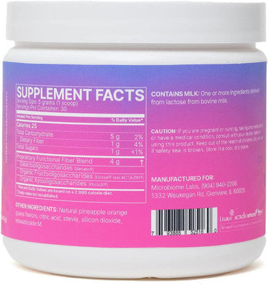 Microbiome Labs MegaMucosa GI Lining Powder Supplement Gut Lining and Immune Support with Immunoglobulins and Amino Acids Berry Acai Flavor Powder for Adults Children and Teens 5.5 oz