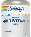 SOLARAY Spectro Multivitamin for Men Men's Multivitamin for Energy and Overall Wellness with Saw Palmetto Pumpkin Seed Digestive Enzymes and More 60 Day Guarantee 30 Servings 120 Capsules