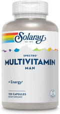 SOLARAY Spectro Multivitamin for Men Men's Multivitamin for Energy and Overall Wellness with Saw Palmetto Pumpkin Seed Digestive Enzymes and More 60 Day Guarantee 30 Servings 120 Capsules