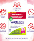 Boiron WartCalm for Painless Wart Removal on Hands, Knees, Plantar (Feet), and Other Bodily Warts for & Children Ages 2+ - 120 Count (2 Pack of 60)