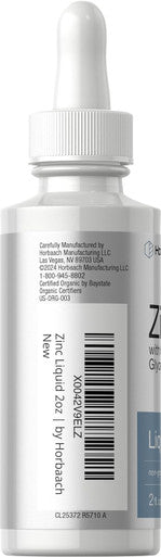 HorbAach Liquid Zinc Drops 2 Oz With Organic Glycerin Vegetarian, Non-Gmo, Gluten Supplement