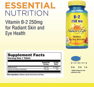 Natures Life Vitamin B-2 -- 250 Mg - 100 Tablets