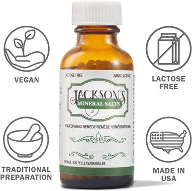 Jackson's #5 Kali mur 6X - Vegan, Lactose-free Schuessler Cell Salt - Made in Canada (500 pellets)