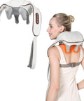 4D Deep Neck Massager, Cordless Tissue Kneading Massage With Heating Function, Shiatsu Neck And Shoulder Massage Pillow For Neck, Traps, Back And Leg Pain Relief, Gifts For Men Or Women(Onion White)