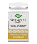 Nature'S Way Vitamin D3 Max, Supports Healthy Bones And Teeth*, Supports Immune Health*, 125Mcg Per Serving, 240 Softgels