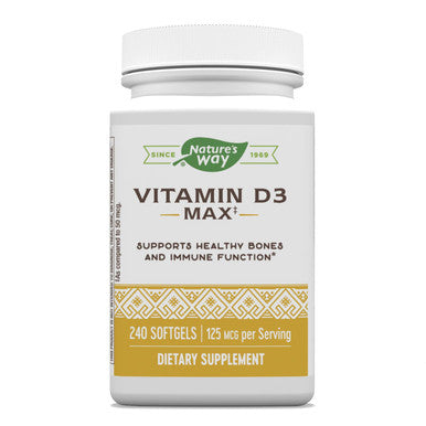 Nature'S Way Vitamin D3 Max, Supports Healthy Bones And Teeth*, Supports Immune Health*, 125Mcg Per Serving, 240 Softgels