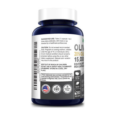 NusaPure Olive Leaf Extract (Non-GMO) 15000 mg - 20% Oleuropein - Vegetarian - Super Strength - No Oil