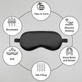 Amrules Sleep Mask Adjustable Silk Eye Mask For Sleeping Soft Sleeping Eye Shade Cover For Women Good For Blocking Light Reducing Puffiness Enhancing Sleep Quality (Blush Pink & Black) Set Of 2