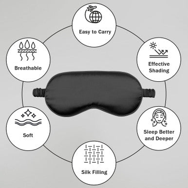 Amrules Sleep Mask Adjustable Silk Eye Mask For Sleeping Soft Sleeping Eye Shade Cover For Women Good For Blocking Light Reducing Puffiness Enhancing Sleep Quality (Blush Pink & Black) Set Of 2