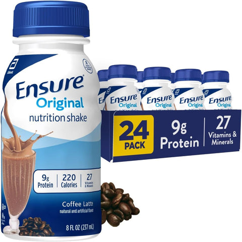 Ensure Original Butter Pecan Nutrition Shake | Small Meal Replacement Shake | Ready To Drink | 9g Protein, 27 Vitamins and Minerals | 8 fl oz - 24 Pack