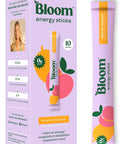 Bloom Nutrition Energy Drink Powder Packets, Sugar Free Energy Drink Mix with L-Theanine, B Vitamins & Natural Caffeine, On the Go Powder Sticks for Natural Energy, 10 Calories (10 Pouches (Pack of 1), Peach Mango)