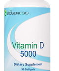 Nutra BioGenesis - Vitamin D 5000 - Vitamin D3 5000 IU to Help Support Calcium Absorption and Immune Function - 90 Softgels