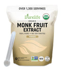 Durelife Organic 100% Pure Monk Fruit sweetener, No Erythritol, Monkfruit Extract Powder, USDA organic NON-GMO Project Verified, Keto Certified, OU kosher No Fillers Zero Calorie Sugar Substitute 5 OZ