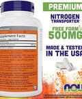 Now Foods Supplements Lglutamine 500 Mg Nitrogen Transporter Amino Acid 120 Veg Capsules