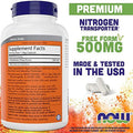 Now Foods Supplements Lglutamine 500 Mg Nitrogen Transporter Amino Acid 120 Veg Capsules