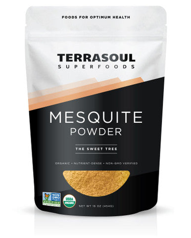 Terrasoul Superfoods Organic Mesquite Powder 16 Oz Baking Ingredient Nutrient-Packed Smoothie Booster BBQ Marinade Enhancer Coffee Flavor Enhancer