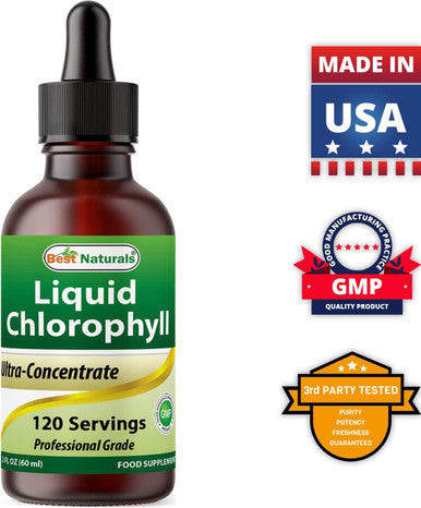 Best Naturals 2 Packs Liquid Chlorophyll Drops - 50 mg - 120 Servings Per Glass Bottle - 2 FL OZ