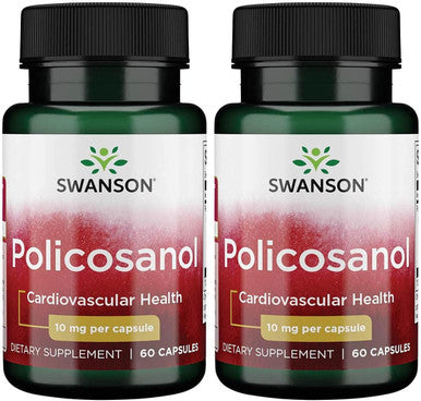 Swanson Policosanol 10 Milligrams 60 Capsules (2 Pack)