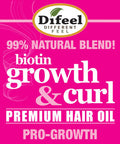 Difeel Growth & Curl Biotin Premium Hair Oil 8 oz.