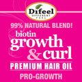 Difeel Growth & Curl Biotin Premium Hair Oil 8 oz.