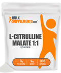 BulkSupplements L-Citrulline Malate 1:1 Powder - Supplement for Circulation & Muscle Endurance - Unflavored, - 3g , 333 Servings (1 Kilogram - 2.2 lbs)